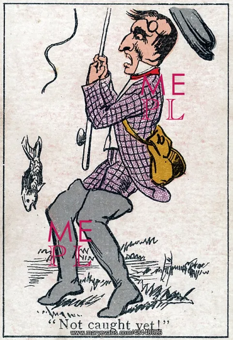 : Snap Playing Card - man losing a fish : Snap Playing Card - man losing a fish