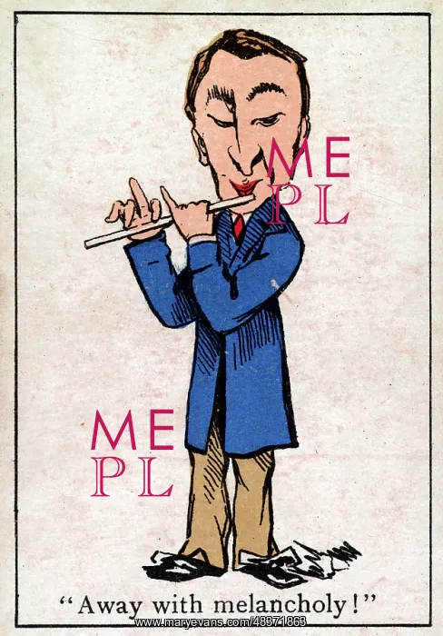 : Snap Playing Card - Man with penny whistle : Snap Playing Card - Man with penny whistle