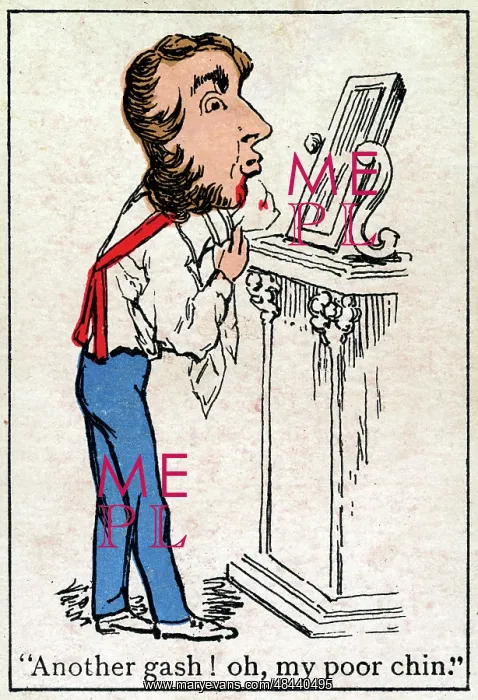 : Snap Playing Card - Man shaving : Snap Playing Card - Man shaving