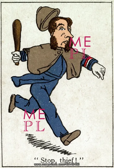 : Snap Playing Card - Policeman running : Snap Playing Card - Policeman running