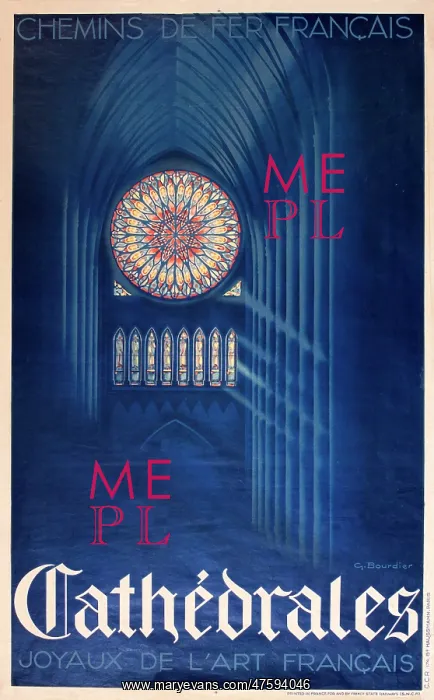 : SNCF poster, French cathedrals : SNCF poster, French cathedrals
