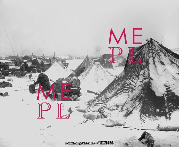 : Snow-covered U.S. Marine tents at the base at : Snow-covered U.S. Marine tents at the base at