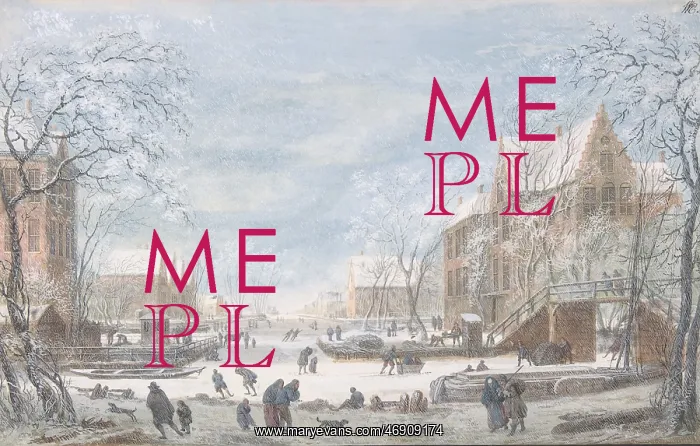 : Snow Falling on a Dutch Town, n.d. Gouache and : Snow Falling on a Dutch Town, n.d. Gouache and