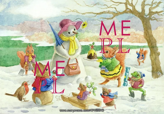 : The Snow Lady - squirrels, rabbit, mice and frog : The Snow Lady - squirrels, rabbit, mice and frog