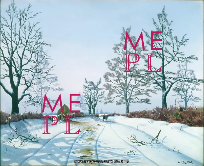: Snow at Pennard ' two figures on a road : Snow at Pennard ' two figures on a road