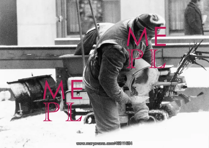 : Snow removal with a small snow plow 1965 : Snow removal with a small snow plow 1965