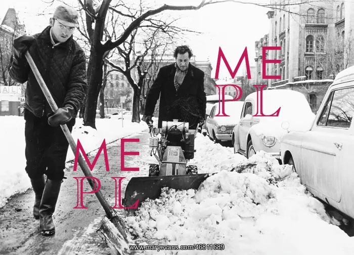 : Snow removal with a small snow plow 1967 : Snow removal with a small snow plow 1967