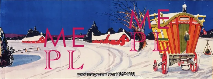  : Snow scene with gipsy caravan