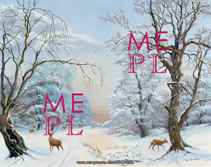  : Snow Scene with Stag and Hinds