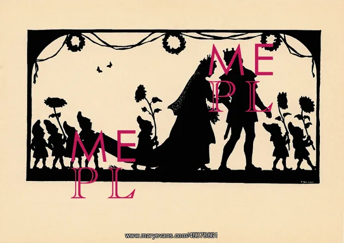 : Snow White and the Seven Dwarfs in silhouette : Snow White and the Seven Dwarfs in silhouette