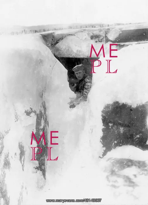 : Snowed in German shelter on the Eastern front, 1916 : Snowed in German shelter on the Eastern front, 1916