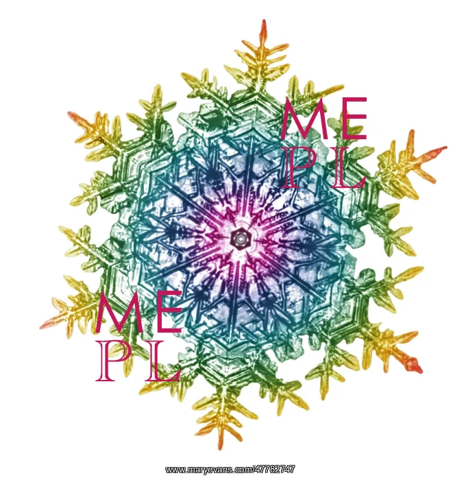 : Snowflake. Color enhanced photograph of a snowflake (positive) : Snowflake. Color enhanced photograph of a snowflake (positive)