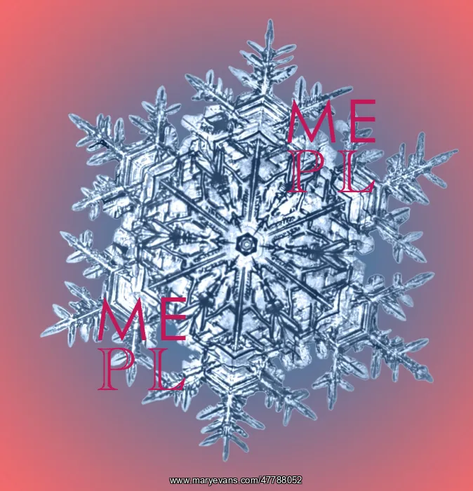 : Snowflake. Color enhanced photograph of a snowflake (positive) : Snowflake. Color enhanced photograph of a snowflake (positive)