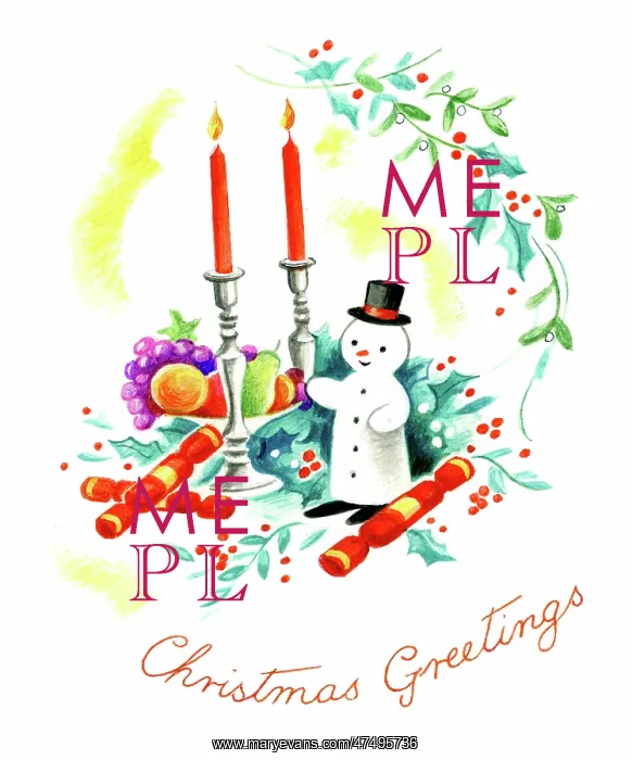 : Snowman on Christmas table : Snowman on Christmas table