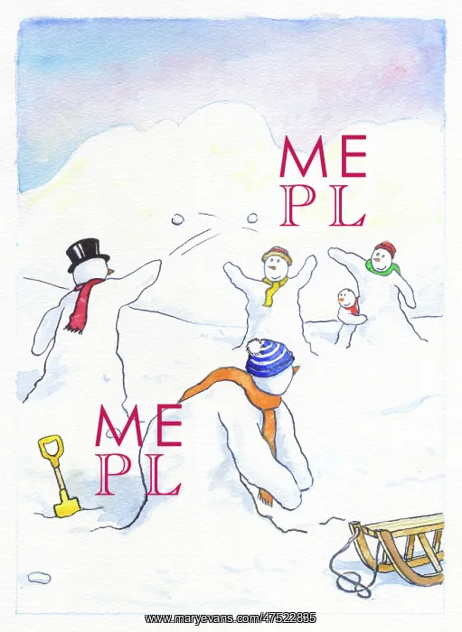 : Snowmen throwing snowballs : Snowmen throwing snowballs
