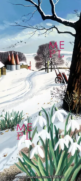 : Snowscene with Oast Houses : Snowscene with Oast Houses