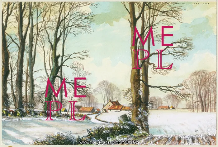  : Snowscene with trees and village