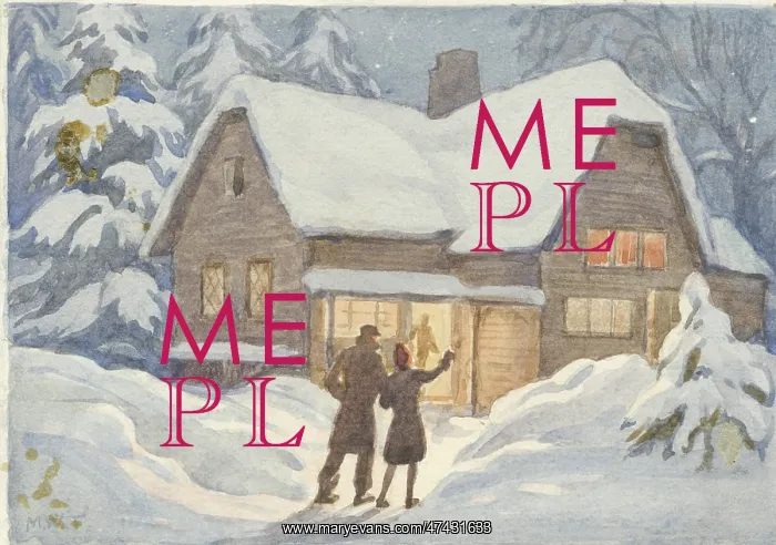 : A snowy cottage at Christmas time : A snowy cottage at Christmas time