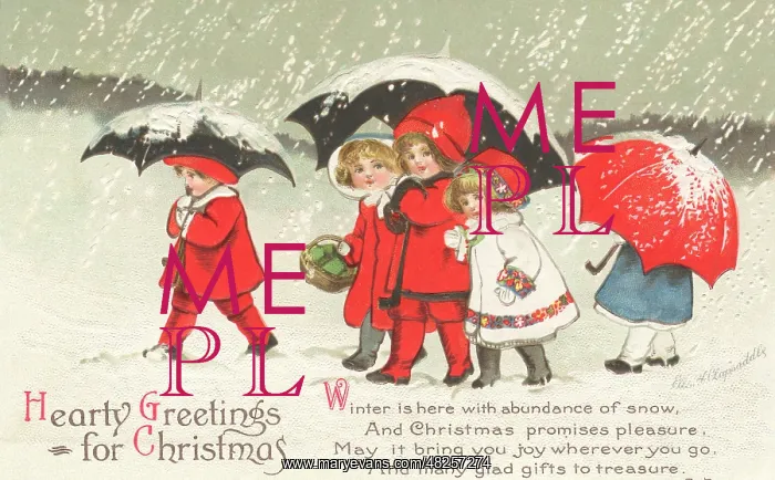 : Snowy scene with children : Snowy scene with children