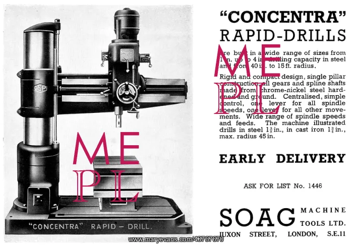 : SOAG Concentra Rapid-Drills - SOAG Machine Tools 1940 : SOAG Concentra Rapid-Drills - SOAG Machine Tools 1940