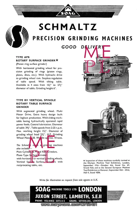 : Soag Machine Tools: Schmaltz Precision Grinding Machines : Soag Machine Tools: Schmaltz Precision Grinding Machines