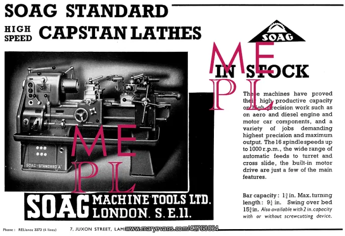 : Soag Machine Tools - Soag Standard Capstan Lathes : Soag Machine Tools - Soag Standard Capstan Lathes