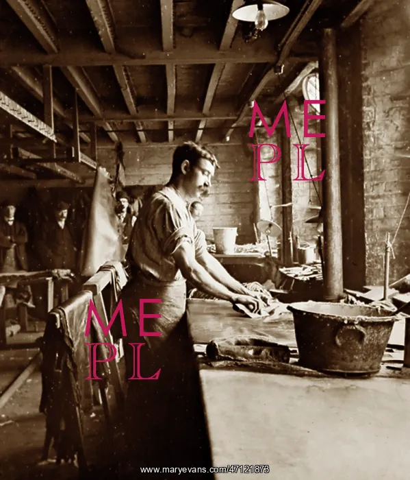 : Soaking out colour, leather production : Soaking out colour, leather production