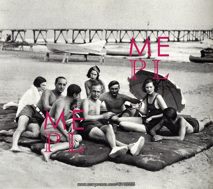 : Society basking on the Lido sands : Society basking on the Lido sands