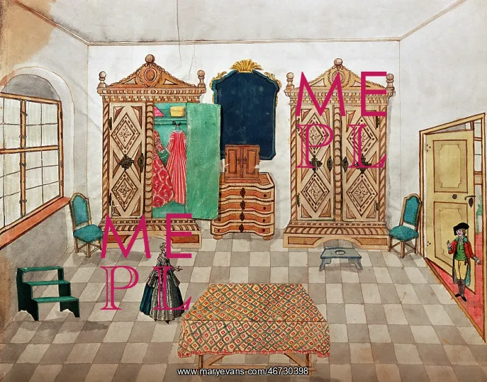 : society, dressing room with wardrobe, illustration : society, dressing room with wardrobe, illustration