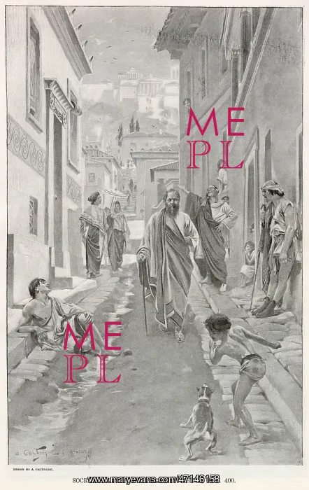 : Socrates in an Athens street : Socrates in an Athens street