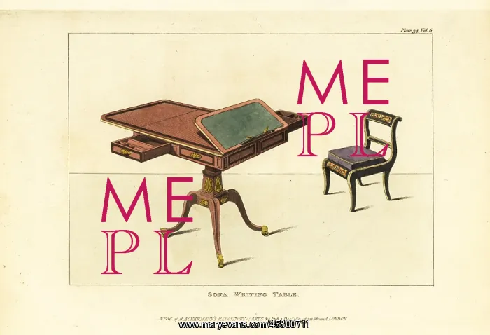 : Sofa writing table and Trafalgar chair, 1811 : Sofa writing table and Trafalgar chair, 1811