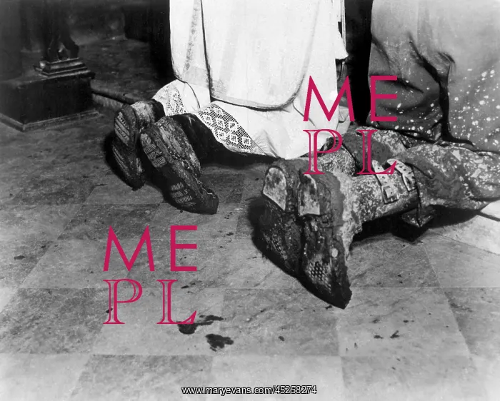 : With soiled army boots, a Chaplain and soldier : With soiled army boots, a Chaplain and soldier