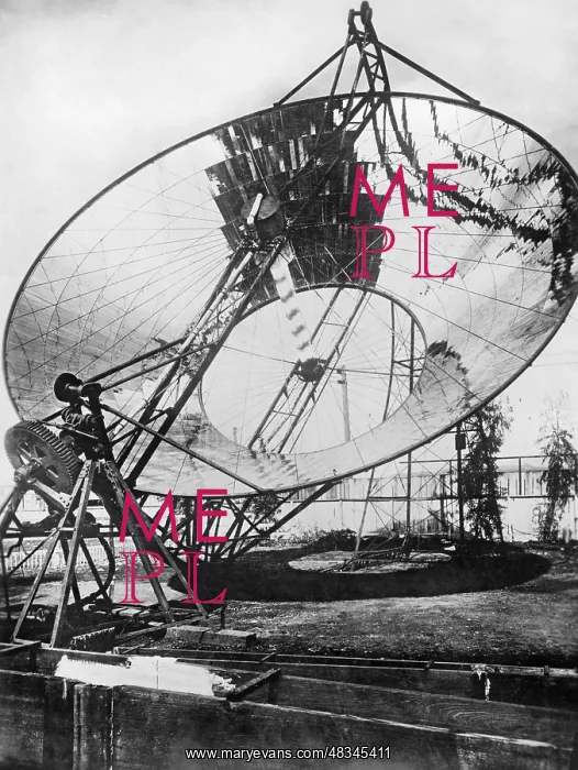 : Solar steam engine, 1927 : Solar steam engine, 1927