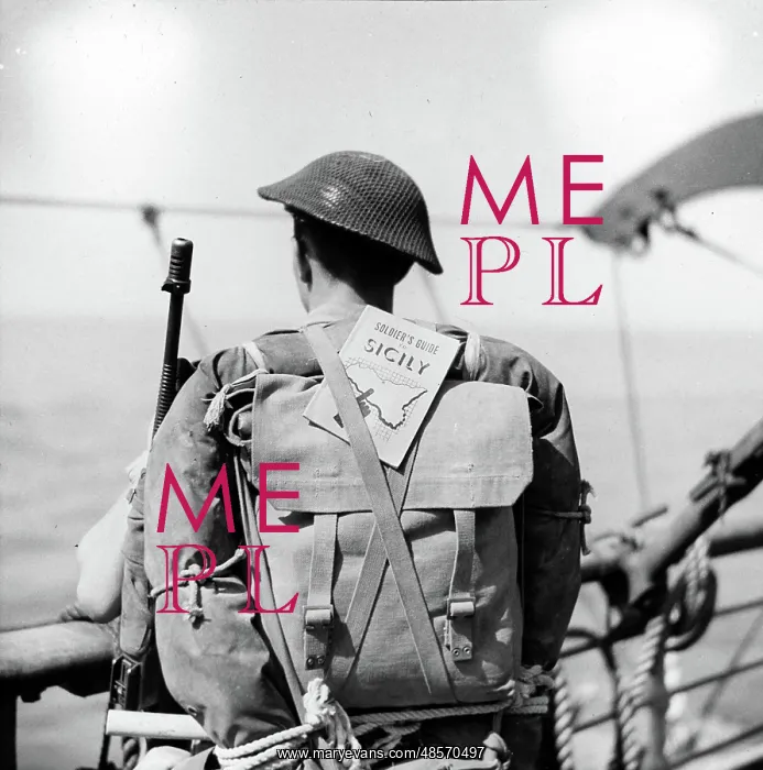 : Soldier about to go ashore during invasion of Sicily : Soldier about to go ashore during invasion of Sicily