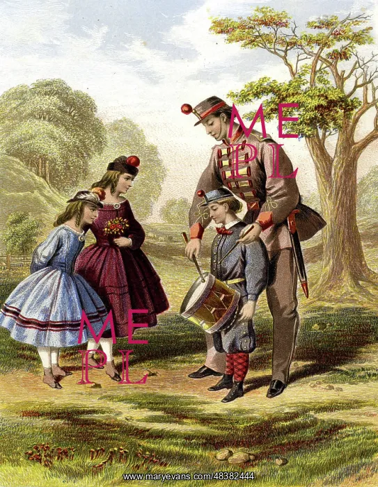  : Soldier father teaching his son to play the drum