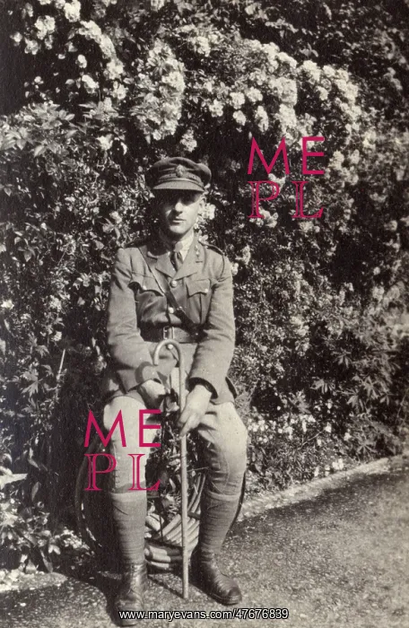 : Soldier in a garden, WW1 : Soldier in a garden, WW1