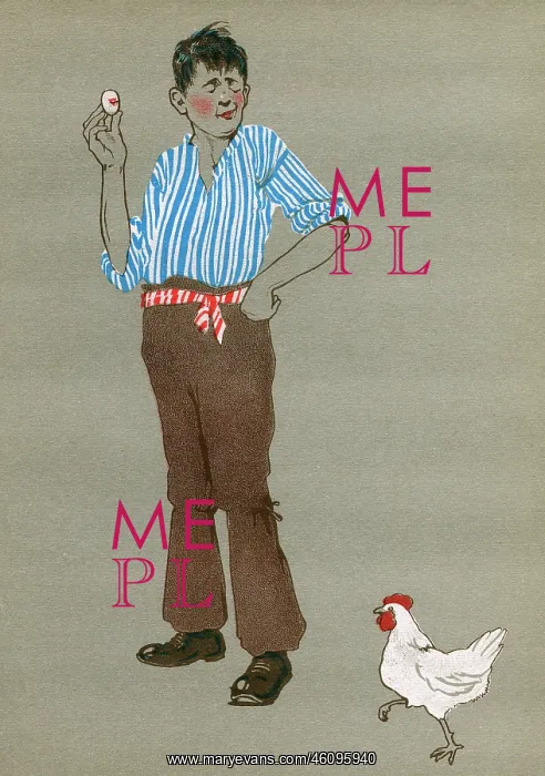 : Soldier on home leave with hen and egg, WW1 : Soldier on home leave with hen and egg, WW1
