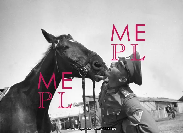 : Soldier with his horse, 1930s : Soldier with his horse, 1930s