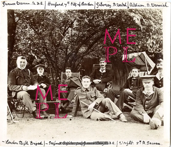 : Soldiers at Birdhurst, June 1915 : Soldiers at Birdhurst, June 1915