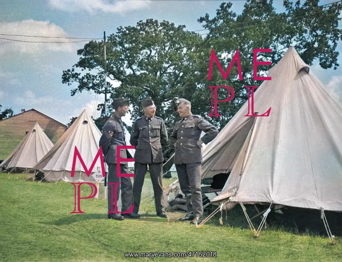  : Three soldiers at a camp