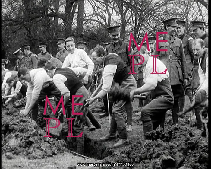 : Soldiers Digging A Shallow Trench Using Pickaxes : Soldiers Digging A Shallow Trench Using Pickaxes