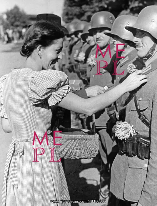 : Soldiers with flowers, 1938 : Soldiers with flowers, 1938