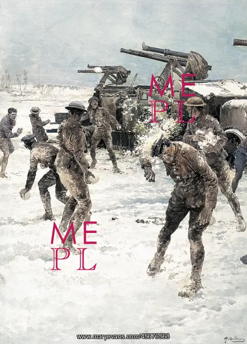 : Soldiers throwing snowballs, WW1 : Soldiers throwing snowballs, WW1