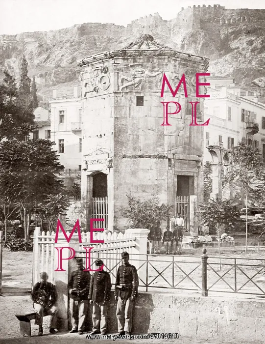 : Soldiers at Tower of the Winds, Athens, Greece : Soldiers at Tower of the Winds, Athens, Greece