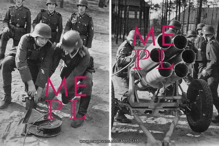 : Soldiers during the training at the smoke projector, 1943 : Soldiers during the training at the smoke projector, 1943