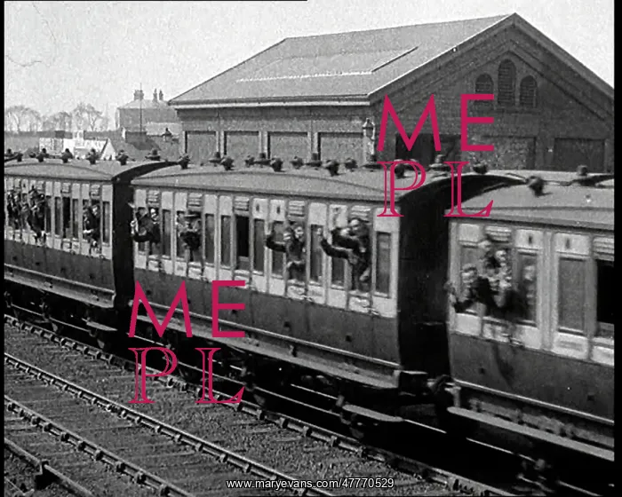 : Soldiers Waving From the Windows of a Train : Soldiers Waving From the Windows of a Train