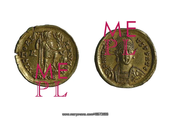 : Solidus of Honorius and Arcadius (4th c.). Roman : Solidus of Honorius and Arcadius (4th c.). Roman