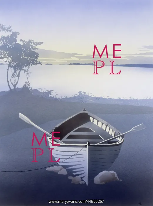 : Solitude - Empty Rowing Boat by a Lake : Solitude - Empty Rowing Boat by a Lake
