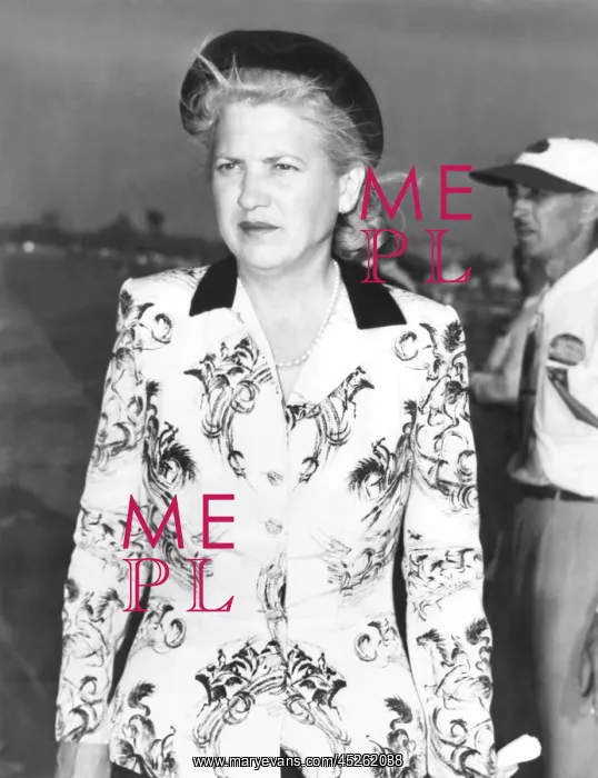 : A somber Jacqueline Cochran, owner of the P-51C : A somber Jacqueline Cochran, owner of the P-51C