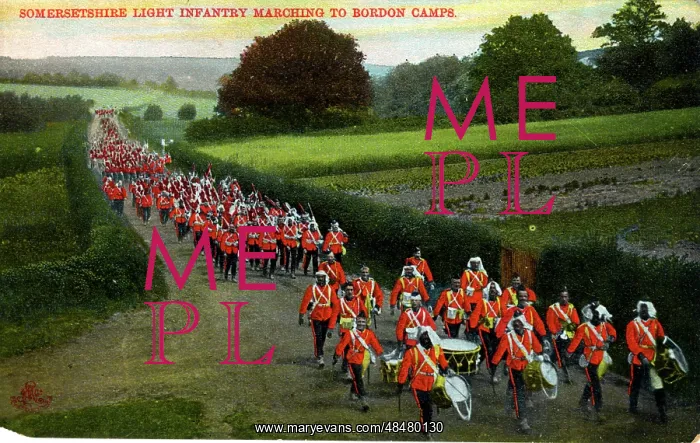 : Somersetshire Light Infantry Marching to Bordon Camps, Hamps : Somersetshire Light Infantry Marching to Bordon Camps, Hamps